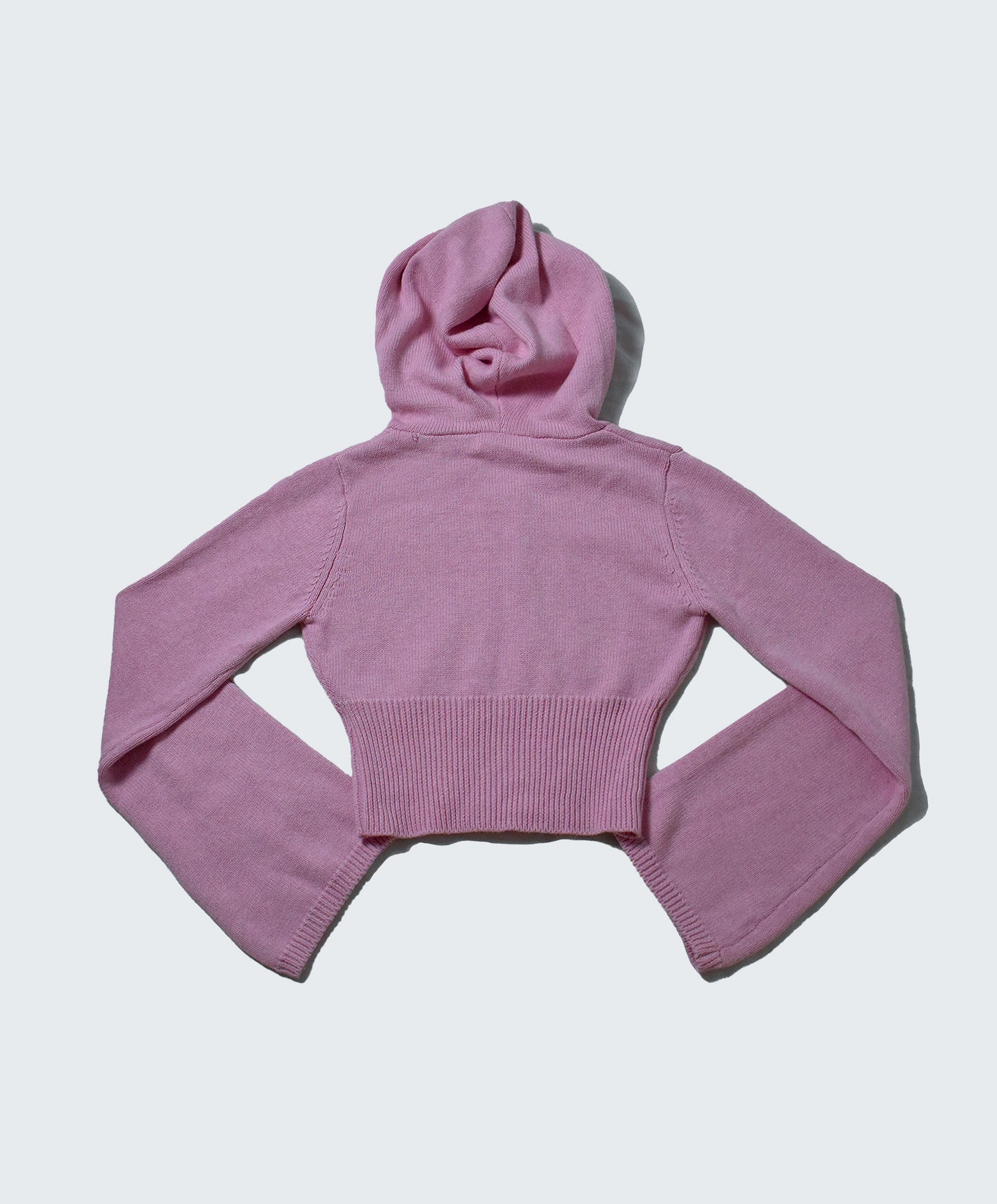 Cordelia Flared Sleeve Hoodie with Pom Pom Detail - FONDANT PINK