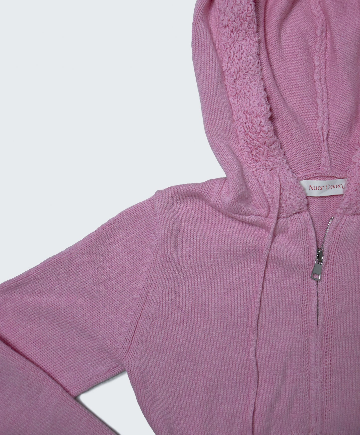 Cordelia Flared Sleeve Hoodie with Pom Pom Detail - FONDANT PINK