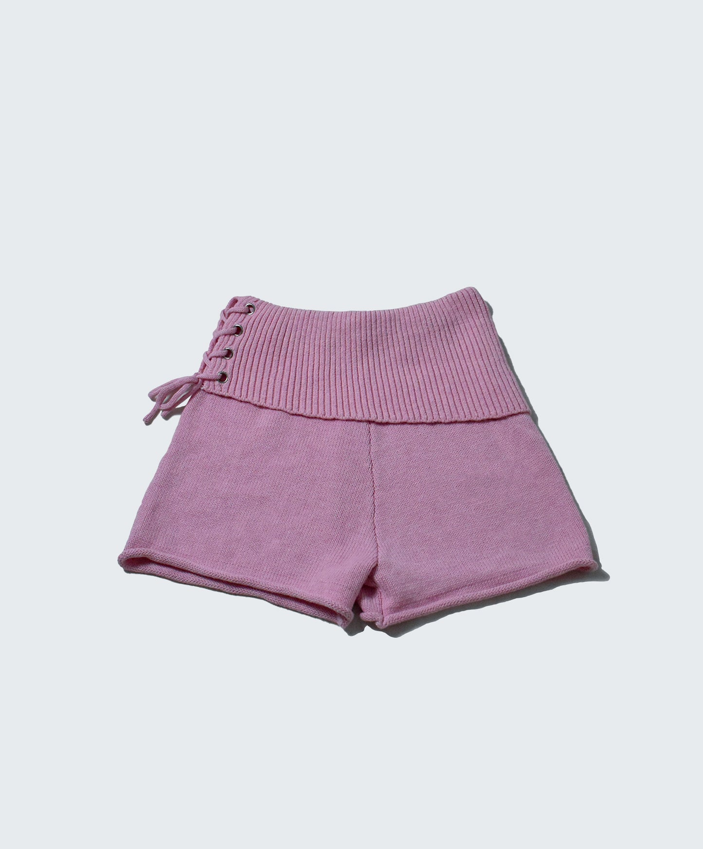 Cordelia Knit Shorts with Corset Detail - FONDANT PINK