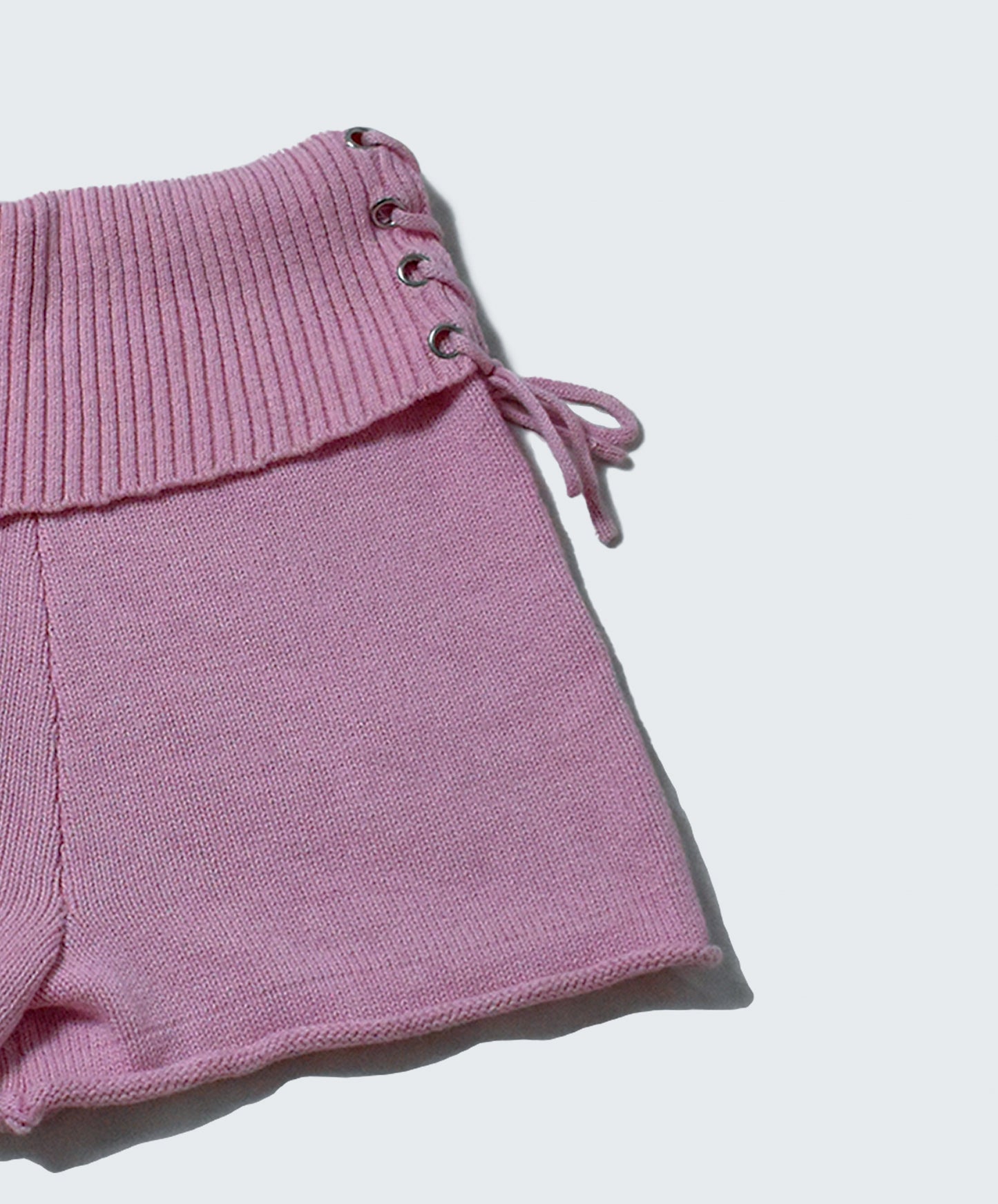 Cordelia Knit Shorts with Corset Detail - FONDANT PINK