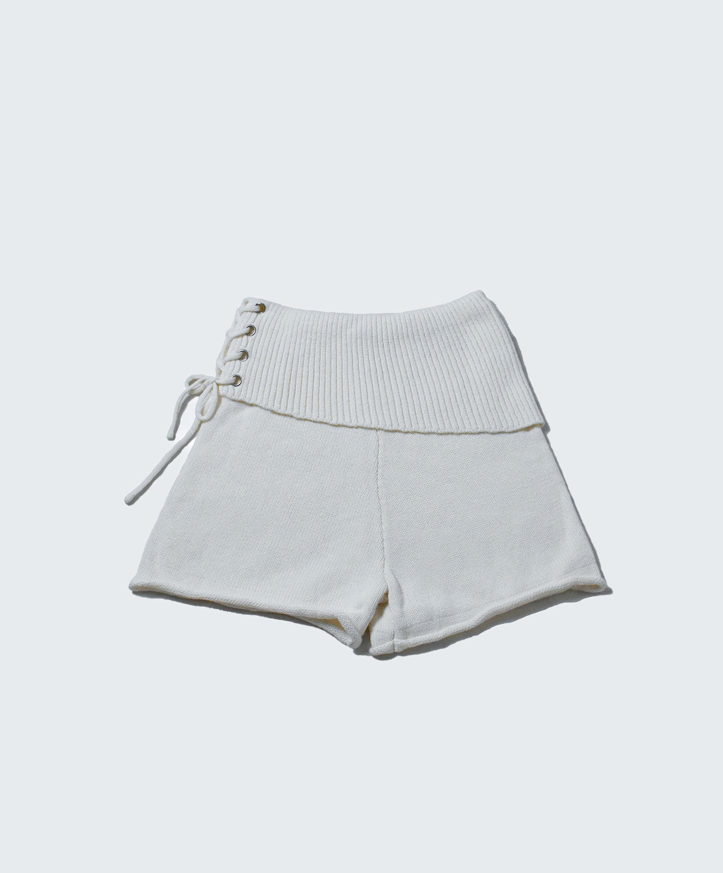 Cordelia Knit Shorts with Corset Detail - SNOWFLAKE