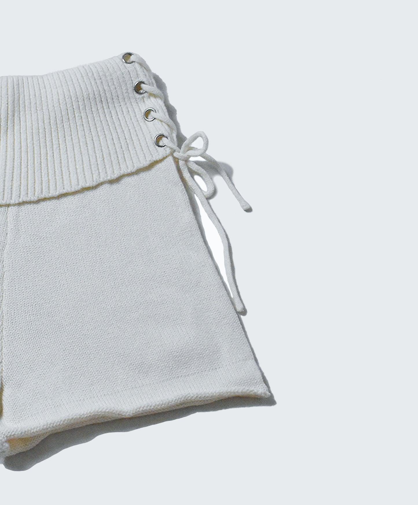 Cordelia Knit Shorts with Corset Detail - SNOWFLAKE